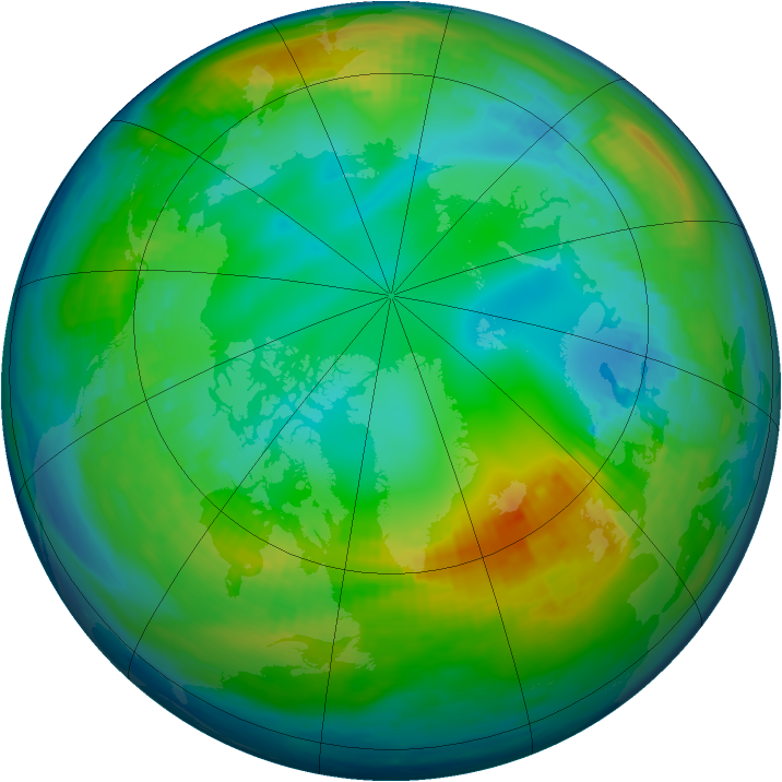 Arctic ozone map for 17 November 1986